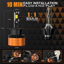 2Pcs 110W 3-Copper Tubes V31 LED for New D Series Car LED Headlight Bulb 10000LM 6500K D2/D2S