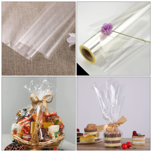 2 Rolls Transparent Wrapping Paper Large Cellophane Bouquet 2