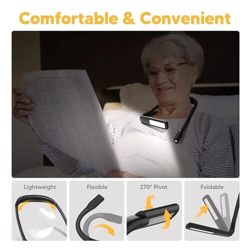 LED Neck Reading Lights Rechargeable Reading Lamp Bendable Adjustable Portable Hanging Book Light for Camping Lighting 1