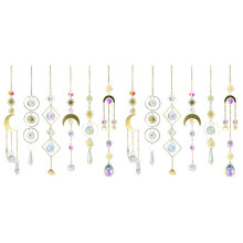 12 Piezas Atrapasol de Cristales de Colores Atrapasol Colgante con Cadena Adorno Colgante Bolas de Cristal para Ventana Jardín