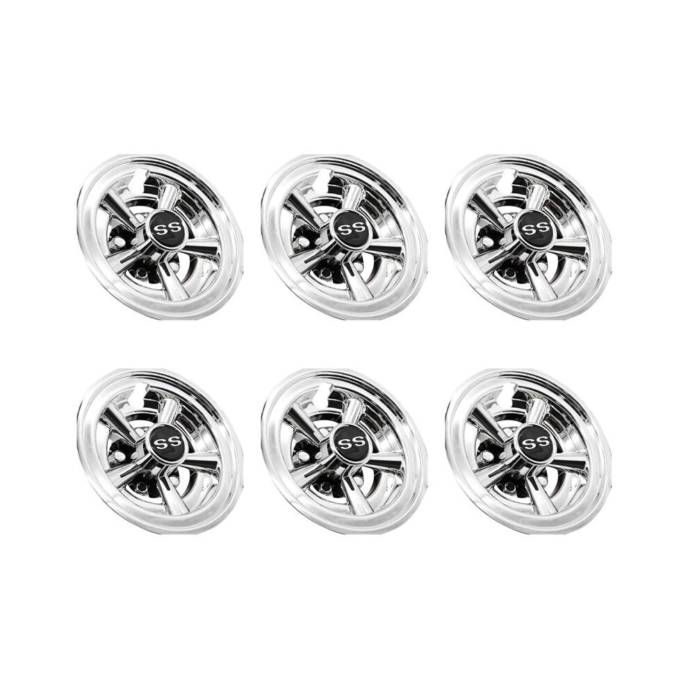 6Pcs 8Inch Ss Cart Wheel Covers, 5 Spoke Design Hub Cap For Carts For Club Car, Ezgo, 4712771918557