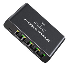 Ethernet Splitter 1 to 4 Gigabit Network 1000M with Indicator, Plug & for PC/TV/Gaming Console