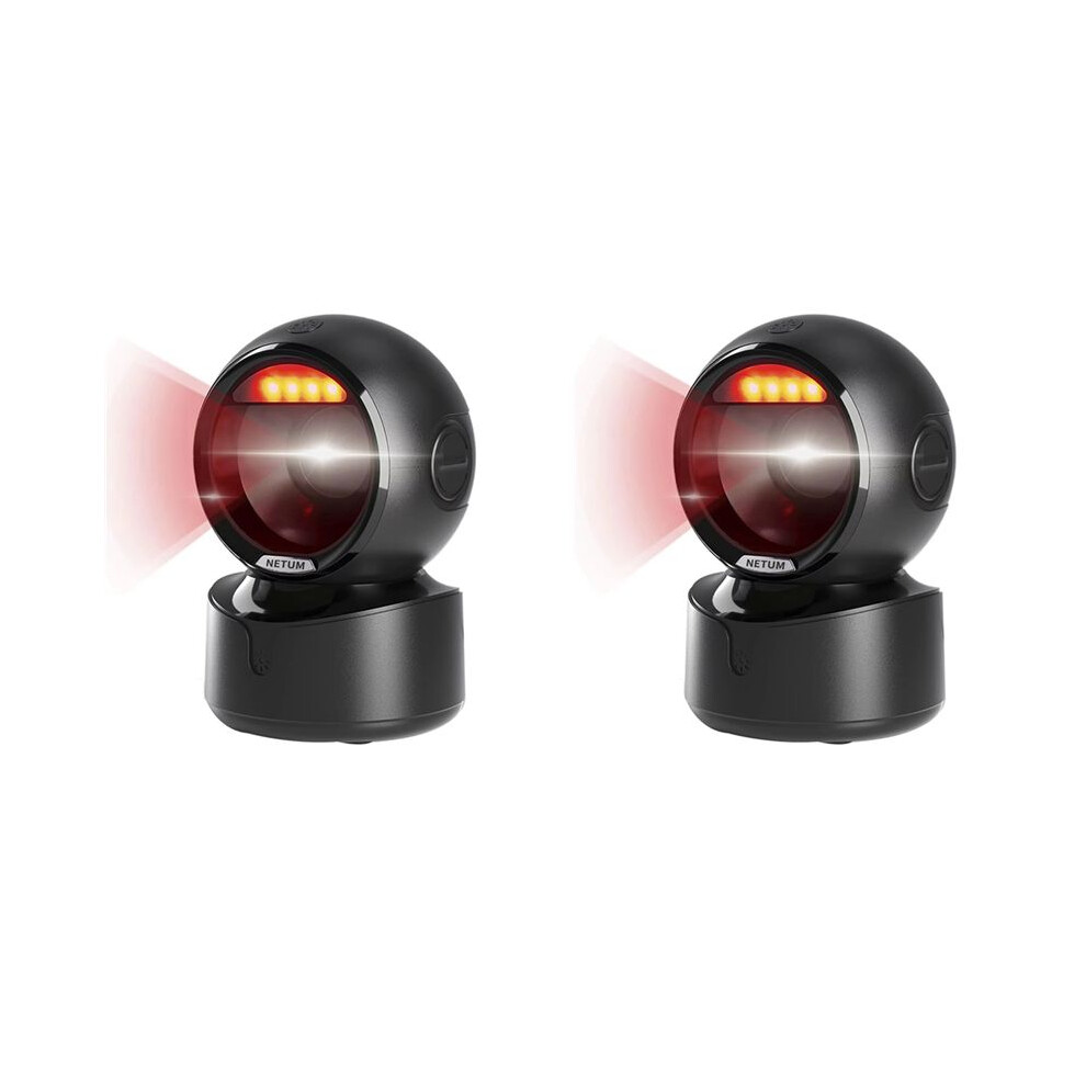 2X Netum A5 Desktop 2D Qr Barcode Scanner, Hands Free Omnidirectional Usb Barcode Reader 1D Qr Screen 4712467342345