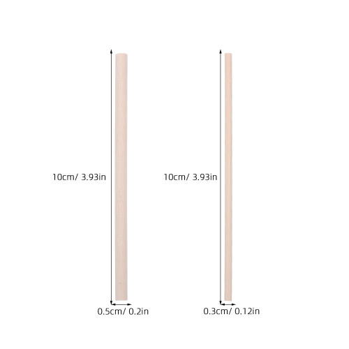 tiges bois 4 pouces 3/5 mm cylindriques pour diy et support gâteau 1