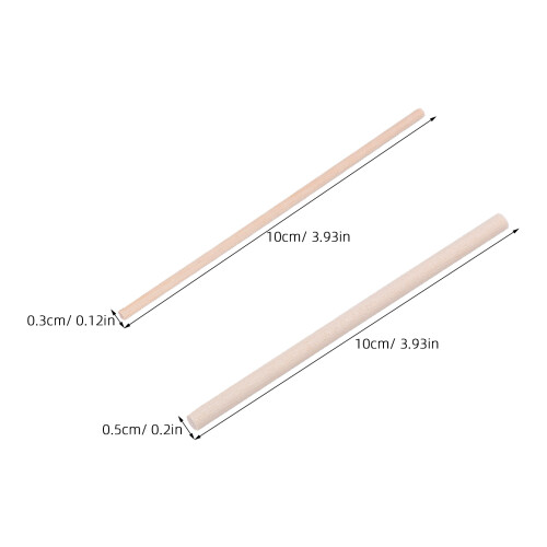 tiges bois 4 pouces 3/5 mm cylindriques pour diy et support gâteau 2