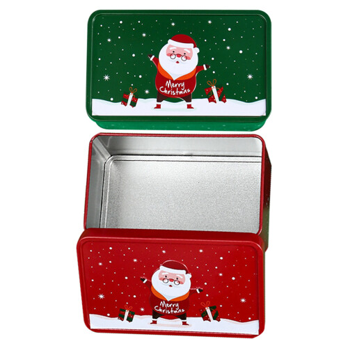 4Pièces Boîtes À Biscuits Noël Métal Durable Multicolore Pour Cadeaux 1