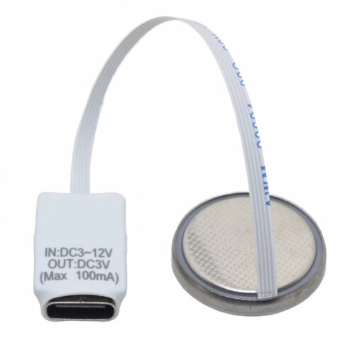 Adaptateur USB Type-C Vers Pile CR2032, Entrée 3-12 V, Câble FFC Fin