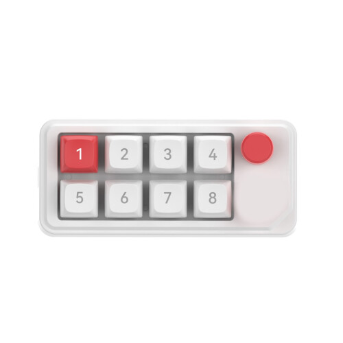Wired Macro Mechanical Keyboard 8keys 12-Lighting Effects Full Key Hot-Swap Support Macro Programming Game Office White