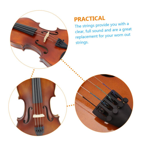 Violin Strings Set 8pcs, Rich Overtones, Stable Tuning, Replacement for FullSize Violins 2