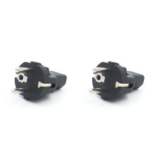 2X EU to IEC320 C13 Power Adapter,EU Male to IEC320 C13 Female AC Plug,EU(4.8MM)2Pin to PDU/UPS Conversion Plug,10A 250V