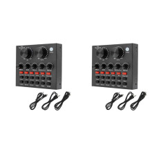 2X V8 Geluidskaart Stemverandering Live Streaming Zingen Karaoke Headset Live Externe Geluidskaart Opnemen voor Mobile Home KTV