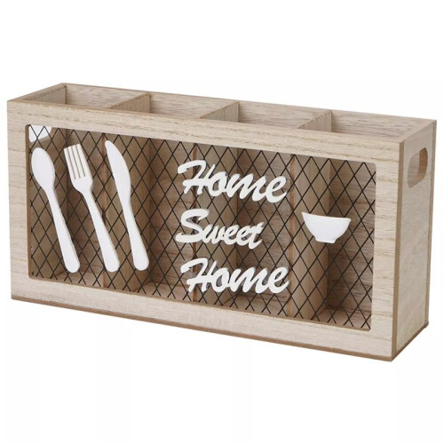 Wood Utensil Holder Kitchen Accessories Silverware Organizer for Fork Spoon for Kitchen and Home A