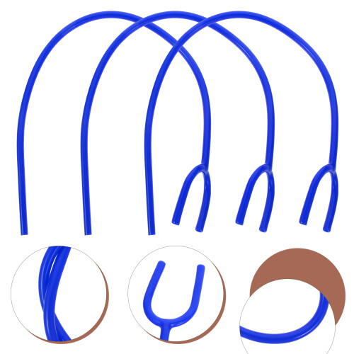 Clear Hose Stethoscope Extension Tubes Dark Blue 3pcs 2