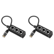 2X Adaptador Divisor Ethernet Rj45, Divisor Ethernet 1 A 3, para ExpansãO de Rede DoméStica, de EscritóRio e Escolar