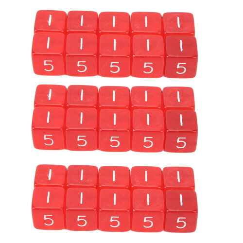 30PCS Dice Cubes 15.5mm Red 6-Sided Right-Angle 2