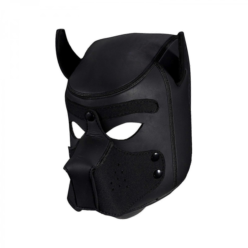 Adults Neoprene Puppy Hood Mask, Removable Cosplay Dog Full Face Pup Hood Mask for Halloween Cosplay