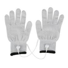 Electrotherapy Conductive Gloves for TENS - 1 Pair Lead Wires Medium Size