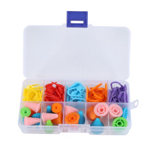 60 Pieces Knitting Crochet Locking Stitch Markers Mix Color and 20 Pieces 2 Sizes Knitting Needles Point Protectors/ Stoppers