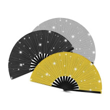 3Pcs Hand Fan Glitter Hand Fan Decorative Folding Fans Handheld Festival Fan with Bag for Women Club Dance Party