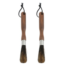 2X Coffee Grinder Powder Cleaning Brush Coffee Machine Brush Wood Handle Pig Bristle Dusting Espresso Brush for Barista