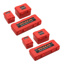 6Pcs Plastic Rc Car Storage Box Decoration Tool for Trx4 Axial Scx10 90046 D90 1/10 Rc Crawler Accessories Red