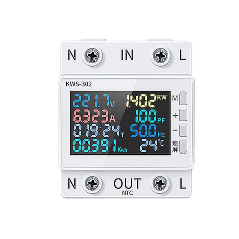 Tuya No Wifi Power Meter Color Screen 2P Multifunction Ac Meter Mobilephone Remotely App Control 170-300V/63A -B 4711824149153