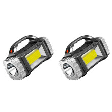 2X Portable Solar  Flashlight USB Rechargeable Waterproof Handheld Lantern LED Flashlights