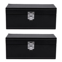 2X Storage Box Coin Slab Jewelry PU Compound Plywood Style Bundle Coins Display Box Case for Home Organization