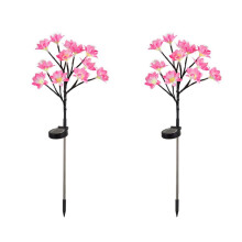 Solar Lights Garden Ornaments Outdoor Flower Garden Lights Peach Blossom Landscape Lighting Pathway Stake for the Patio