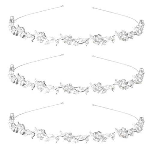 3X Bridal Bridesmaid Flower-Leaf Pattern Headband Wedding Tiara