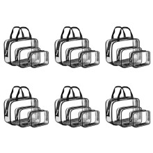 18 Packs Clear PVC Toy Storage Bags Toiletry Bags Waterproof Kids Zippered Toy Organizing Bags for Building Blocks