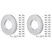 2pcs 33Ft Stainless Steel Hose Clamp DIY Metal Strap and 40 Pcs Fasteners Adjustable Worm Gear Hose Clamps for Pipe Tube