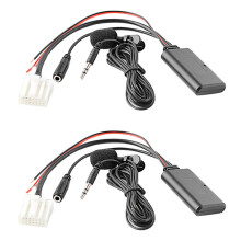 2X Car 5.0 Aux Cable Microphone Handsfree Mobile Phone Free Calling Adapter for 2 3 5 6 MX5 RX8 CX7