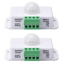 2X PIR Infrarot Bewegung Sensor Detektor,  12V-24V Streifen Licht Bewegung Sensor Schalter, für Schrank Schrank Treppen Küche