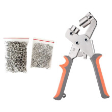 Grommet Eyelet Pliers Kit, 3/8 Inch 10mm Grommet Tool Kit with 500 Metal Eyelets for Leather/Belt/Shoes/Cloths