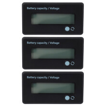 3X Misuratore Batteria 12V 24V 36V 48V, Monitoraggio Scarica Batteria Piombo-Acido E Ioni di Litio, per Auto Moto