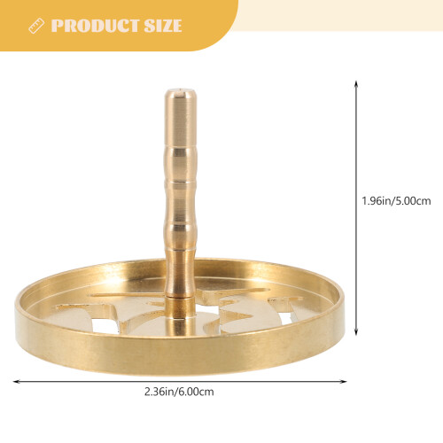 DIY Brass Incense Mold Tool Golden Ash Press with Anti-Slip Handle 1