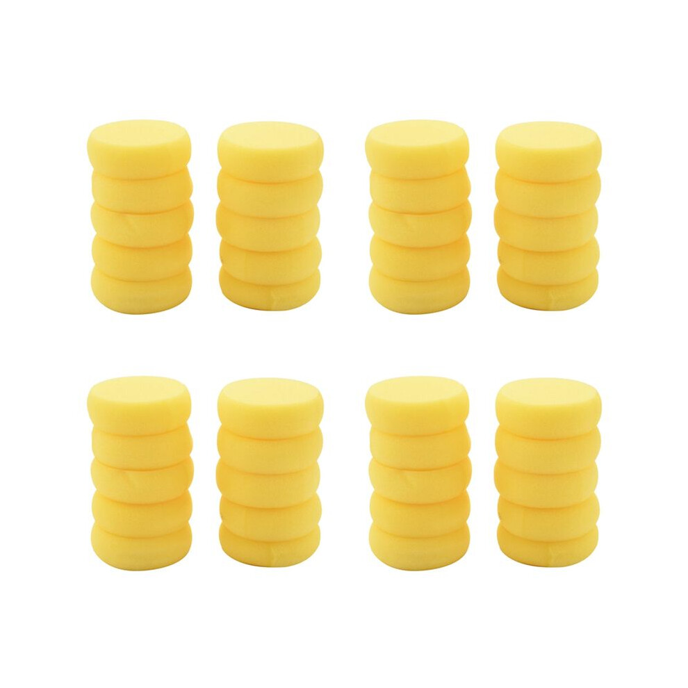 40Pcs Round Synthetic Artist Paint Sponge Sponges For Painting Pottery Watercolor Art Sponges Yellow 2.75Inch 4713945937213
