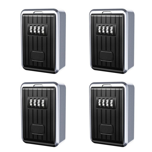 2X Lock Box 4 Digit Combination Box Weather Resistant Key Hider with Resettable Code Key Storage Wall Mounted