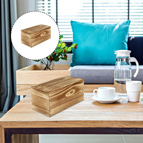 2pcs Wooden Sliding Boxes Gift Packaging Boxes Household Storage Cases 2