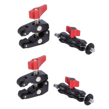2X Slr Camera Magic Arm Double Hot Shoe Crab Claw Clip Universal Monitor Bracket Clamp Super Holder