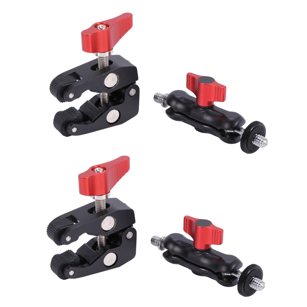 2X Slr Camera Magic Arm Double Hot Shoe Crab Claw Clip Universal Monitor Bracket Clamp Super Holder 4711311072889