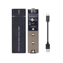 Per M/M+B Key NVME Enclosure M.2 SSD Case Type-C per Disco Rigido M.2 NVME NGFF Dual Protocol SSD per 2230 2242 2260 Nero