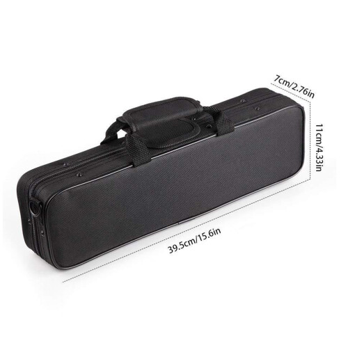 1Pc Padded Black Flute Handbag Canvas Carry Case with Shoulder Strap 1