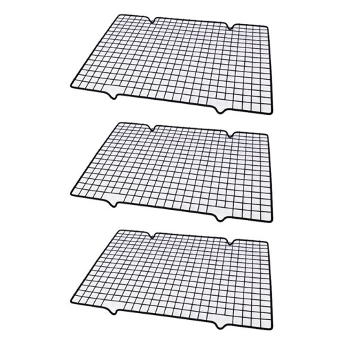 3Pcs Cake Cooling Rack, Black Carbon Steel Bread Drying Net, Baking Tool, Non Stick Cooling Net, Baking Tray, Net Rack A 1