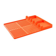 Grillzubehör, Werkzeuge für Seitenablage, Matte, Grillunterlage, Grill, Küchentheke, Spatel, Silikonmatte, Orange, Groß