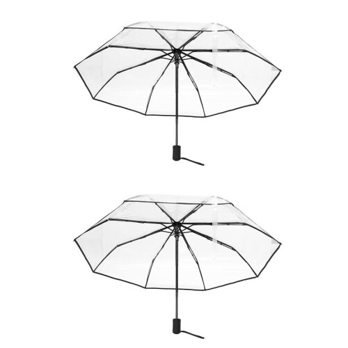 2X Paraguas transparente Paraguas automatico para Lluviaautomatico Compacto plegable Estilo