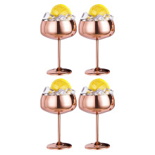 Kupfer Coupe Champagner GläSer Set Von 4 Edelstahl Vintage Martini Cocktail Glas Wein Kelch