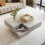 (72x72x30cm, cement grey) coffee table, side table with removable storage box 3