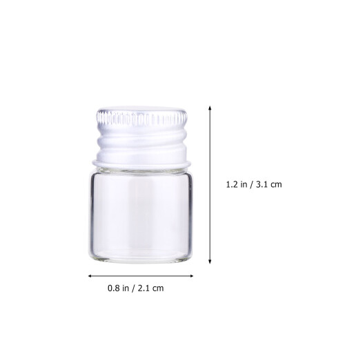 25Stk 5Ml Glasflaschen Mit Aluminiumverschluss Transparent 1